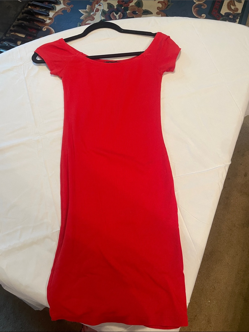 Forever 21 Red Off-Shoulder Midi Dress